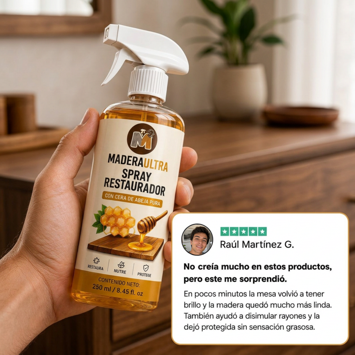 Veta Viva — Spray Restaurador de Madera